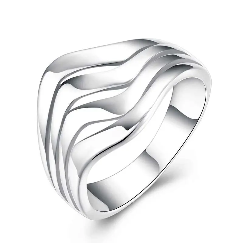 Silver Plated Ring Jewelrywater Ripples Ring 123 1