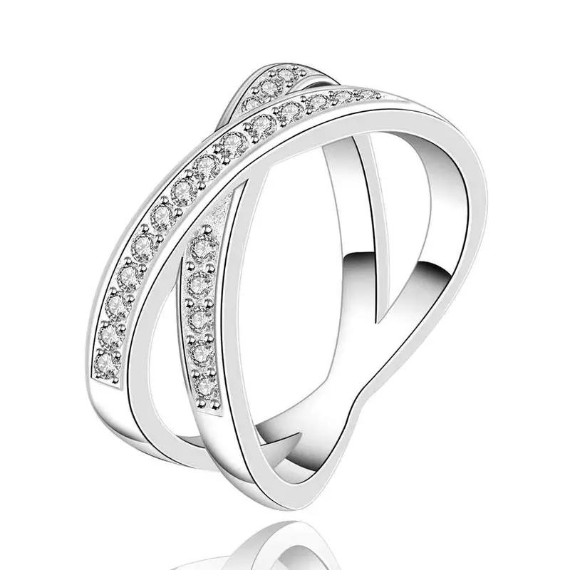 Silver Plated Ring Jewelryx Two Circle Te Ring 487 1