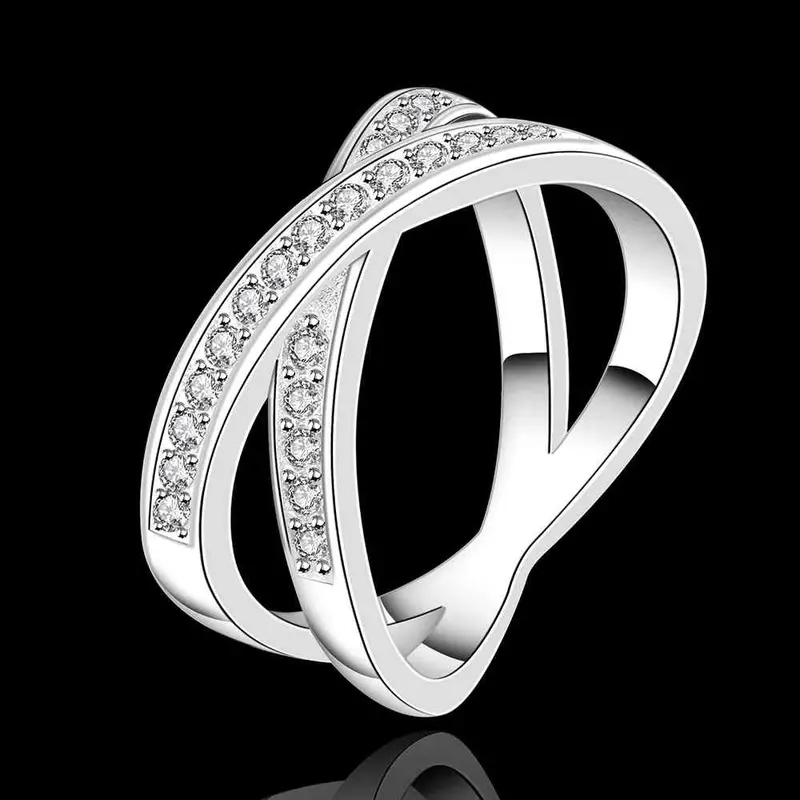 Silver Plated Ring Jewelryx Two Circle Te Ring 487 2