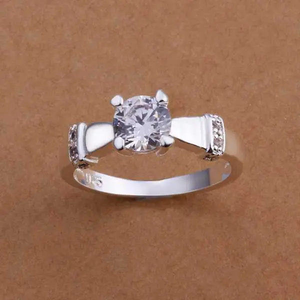 Silver Plated Ring Zircon Silver Jewelry Ring Women Finger Rings Wedding Gift 187 1