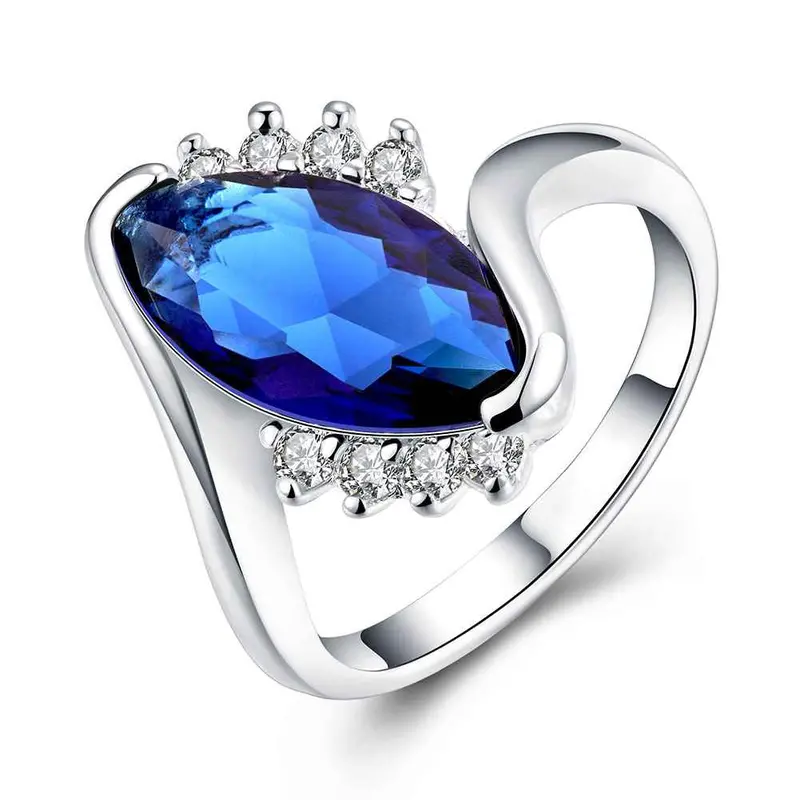 Silver Plated Ring Zircon Silver Jewelry Ring Women Finger Rings Wedding Gift 191 1