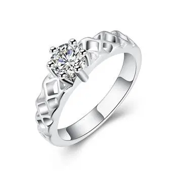 Silver Plated Ring Zircon Silver Jewelry Ring Women Finger Rings Wedding Gift 197 1