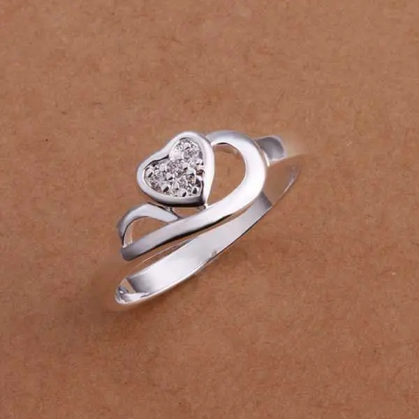 Silver Plated Ring Zircon Silver Jewelry Ring Women Finger Rings Wedding Gift 198 1