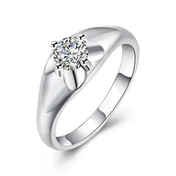 Silver Plated Ring Zircon Silver Jewelry Ring Women Finger Rings Wedding Gift 2 3 1