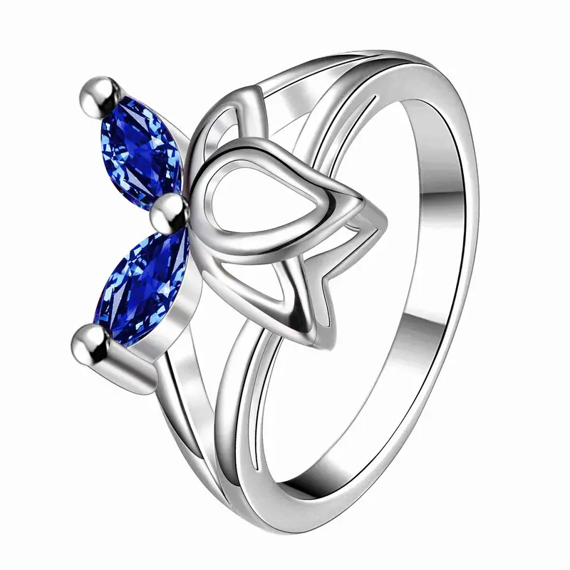 Silver Plated Rings For Men Butterfly Dance Men Ring Costume Jewellery 1