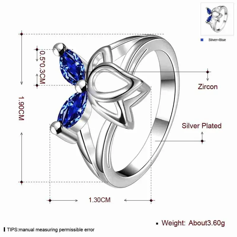 Silver Plated Rings For Men Butterfly Dance Men Ring Costume Jewellery 6