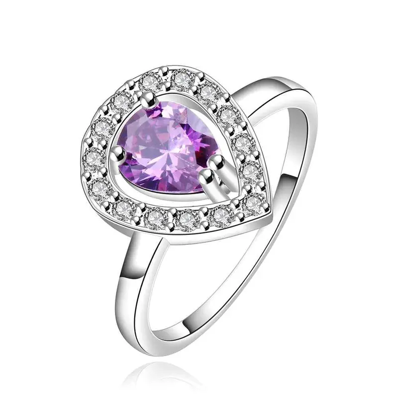 Silver Plated Rings For Men Hurst Purple Stone Anillos Bear Collier Plastron112 1