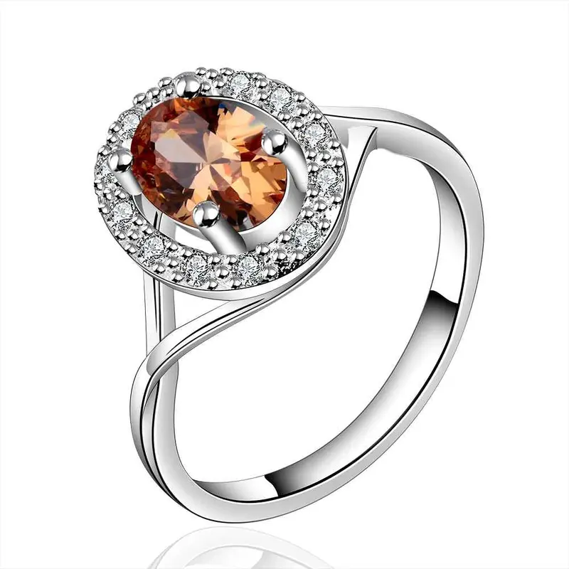 Silver Plated Stamp Ellipse Crystal Rings The Lord Of Rings Silver Plated Ring 644 2