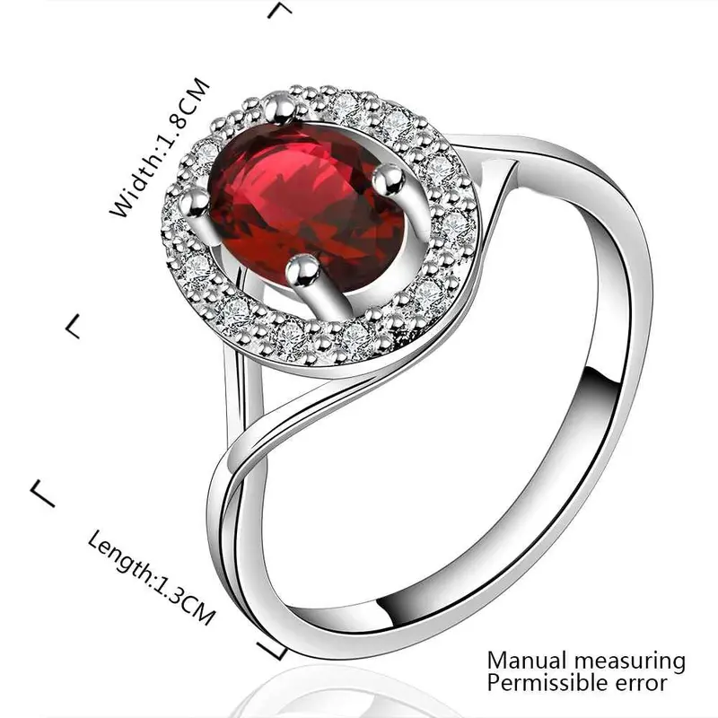 Silver Plated Stamp Ellipse Crystal Rings The Lord Of Rings Silver Plated Ring 644 5
