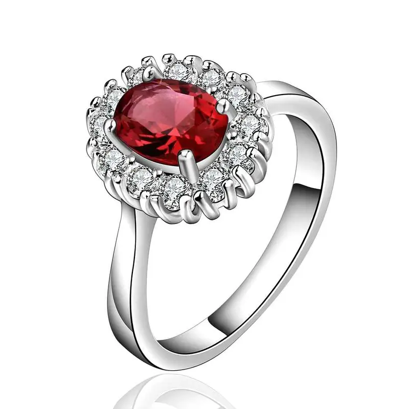 Silver Plated Stamp Ellipse Stone Crystal Rings The Lord Of Rings Silver Plated Ring 649 1