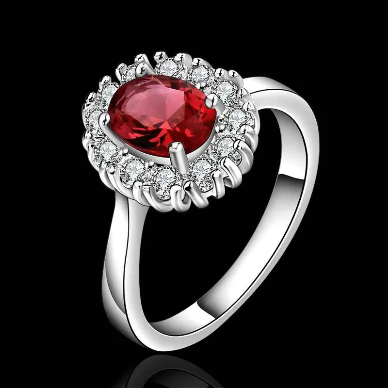 Silver Plated Stamp Ellipse Stone Crystal Rings The Lord Of Rings Silver Plated Ring 649 4