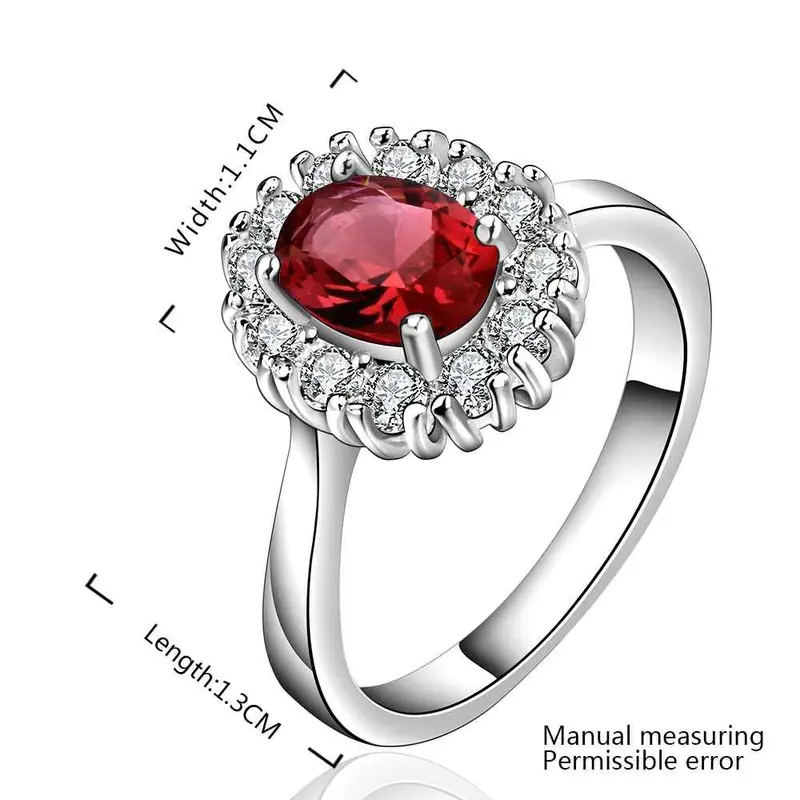 Silver Plated Stamp Ellipse Stone Crystal Rings The Lord Of Rings Silver Plated Ring 649 5