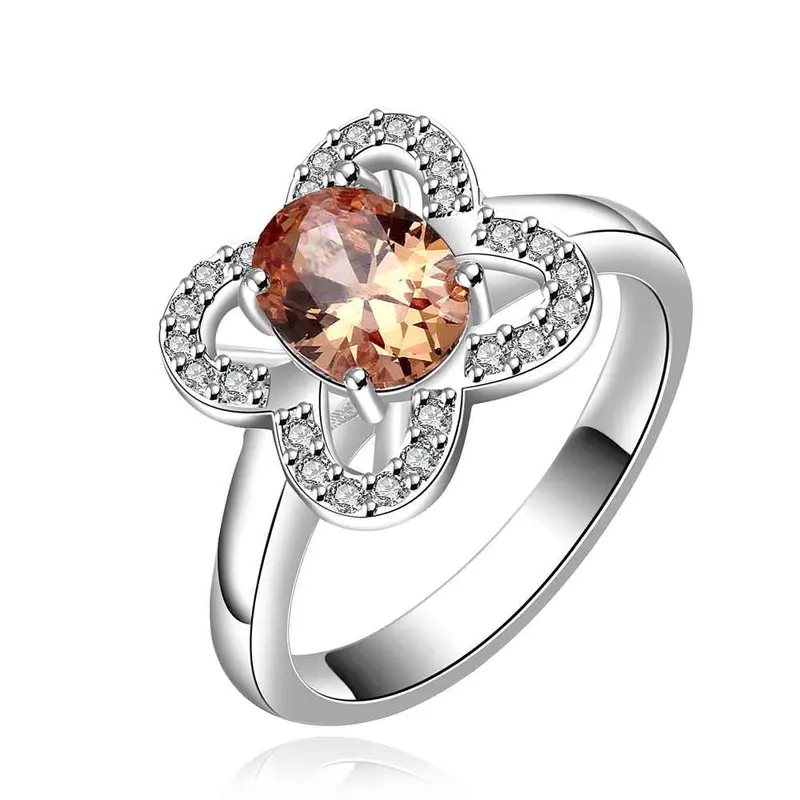 Silver Plated Stamp Flower Stone Crystal Rings The Lord Of Rings Silver Plated Ring 647 1