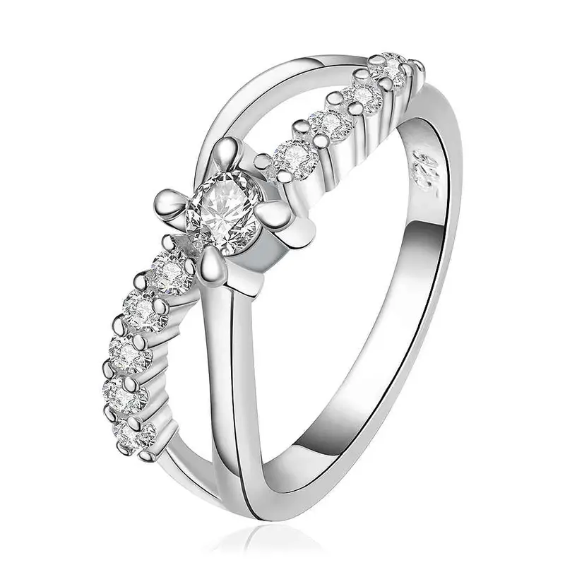 Silver Plated Stamp Insets 8Word White Gem Rings The Lord Of Rings Silver Plated Ring 46 1