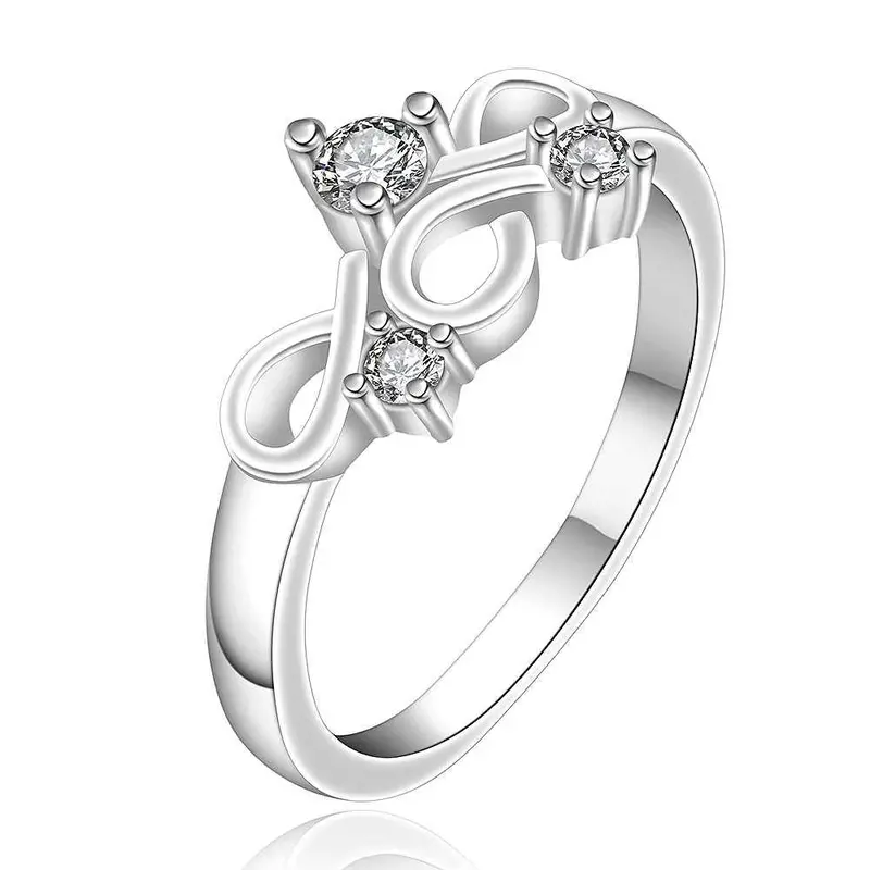 Silver Plated Stamp Insets Crown Rings The Lord Of Rings Silver Plated Ring 656 1