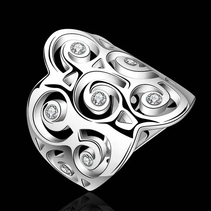 Silver Plated Stamp Rose Crstal Rings The Lord Of Rings Silver Plated Ring 576 2