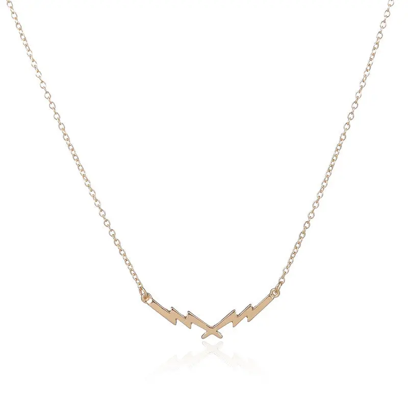 Silver Plated Thunder Lightning Bolt Pendant Necklace 30Pcs-N115 2