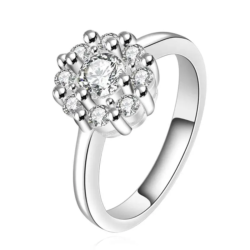 Silver Plated Wedding Ring Big Blue Stone Smile Aneis Joyas 19 2