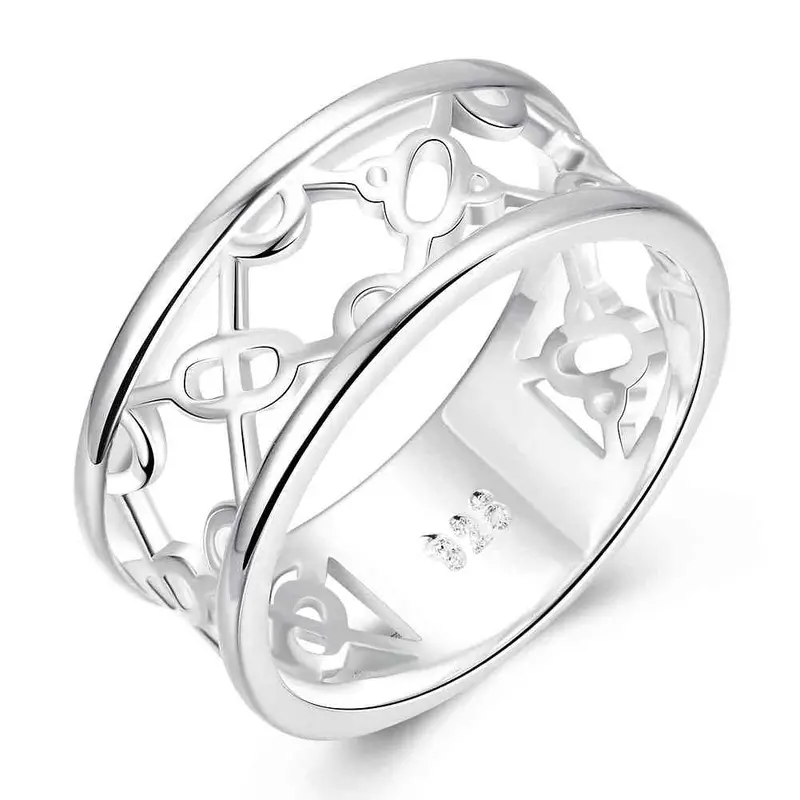 Silver Plated Wedding Ring Hollow Shape Anel Feminino Horloge 789 1