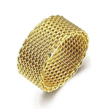 Silver Plated Wedding Rings Golden Network Aneis Accessories 1