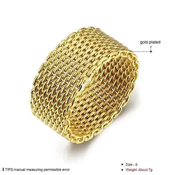 Silver Plated Wedding Rings Golden Network Aneis Accessories 2