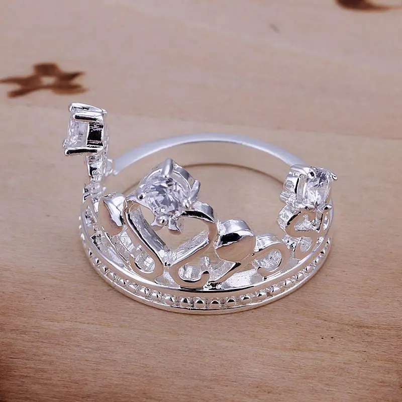 Silver Plated Wedding Rings Insets Crown Anel Masculino Sport 65 2