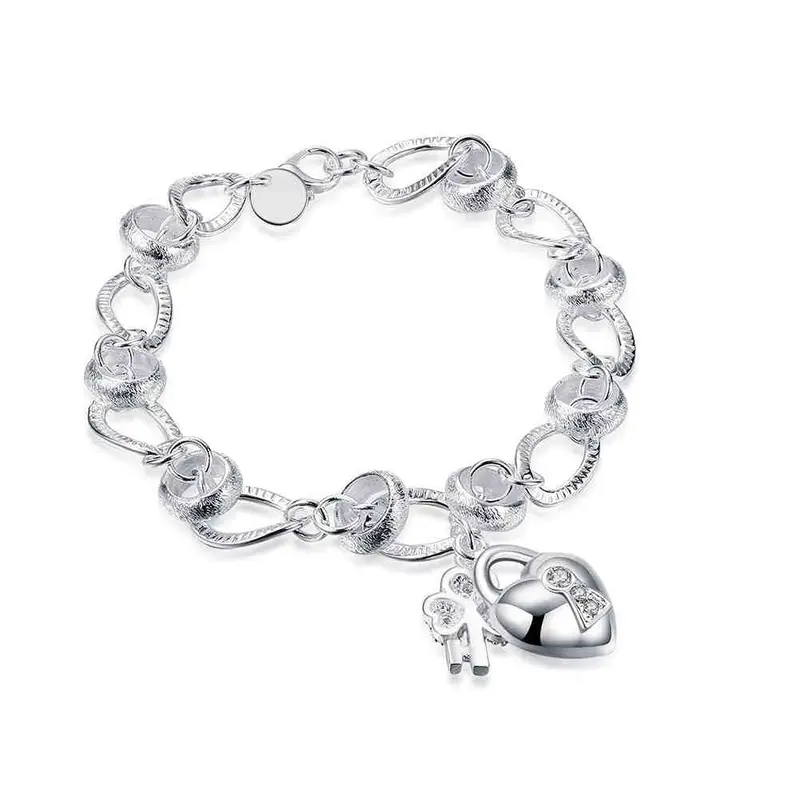 Silver Pulseras Insets Heart Lock Pulseira Charm Hbh 36 1