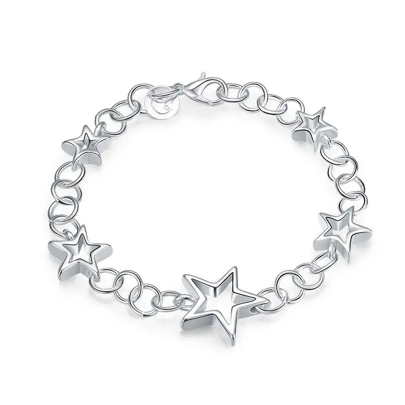 Silver Pulseras Ten Star Friendship Bracelets Ruby Jewelry Hbh 14 1