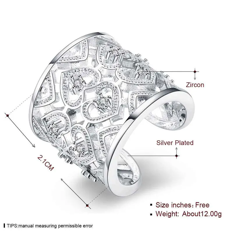 Silver Ring Insets Multi Heart Men Ring 1 6 2