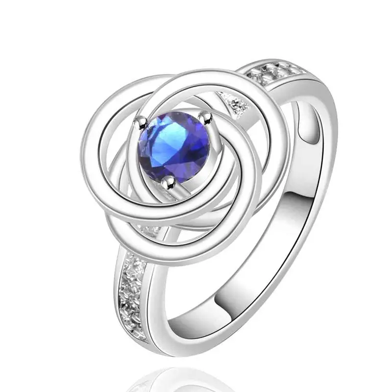Silver Rings Cicle Red St Anillo Bone 15 2