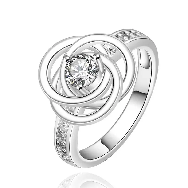 Silver Rings Cicle Red St Anillo Bone 15 4