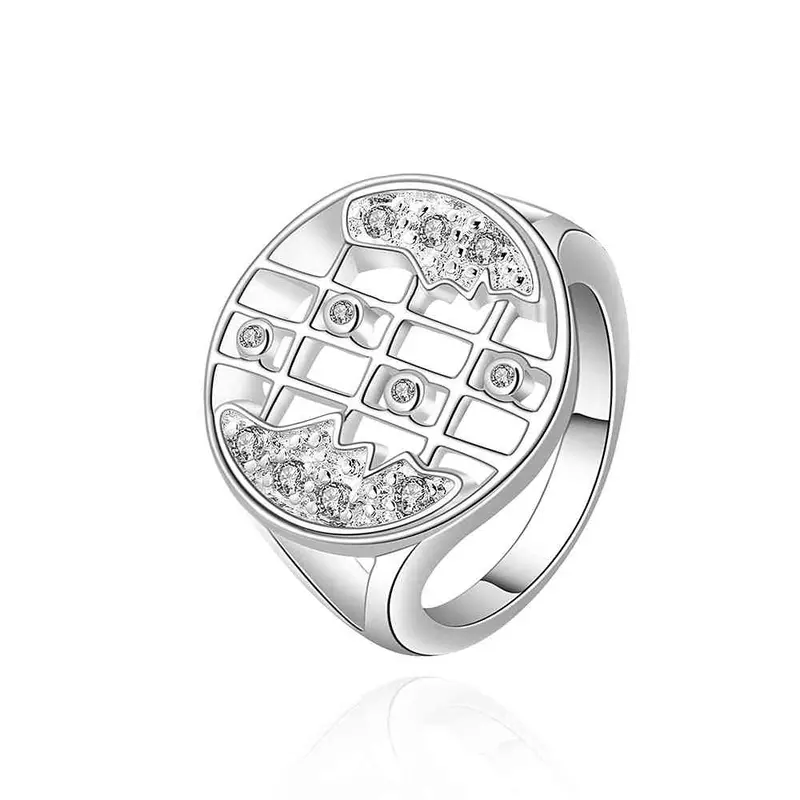 Silver Rings Inset G Style Aliancas Collier Plastron Femme 52 3