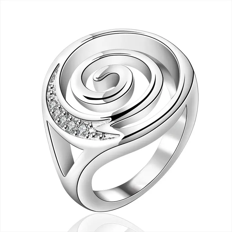 Silver Rings Inset G Style Aliancas Collier Plastron Femme 52 4