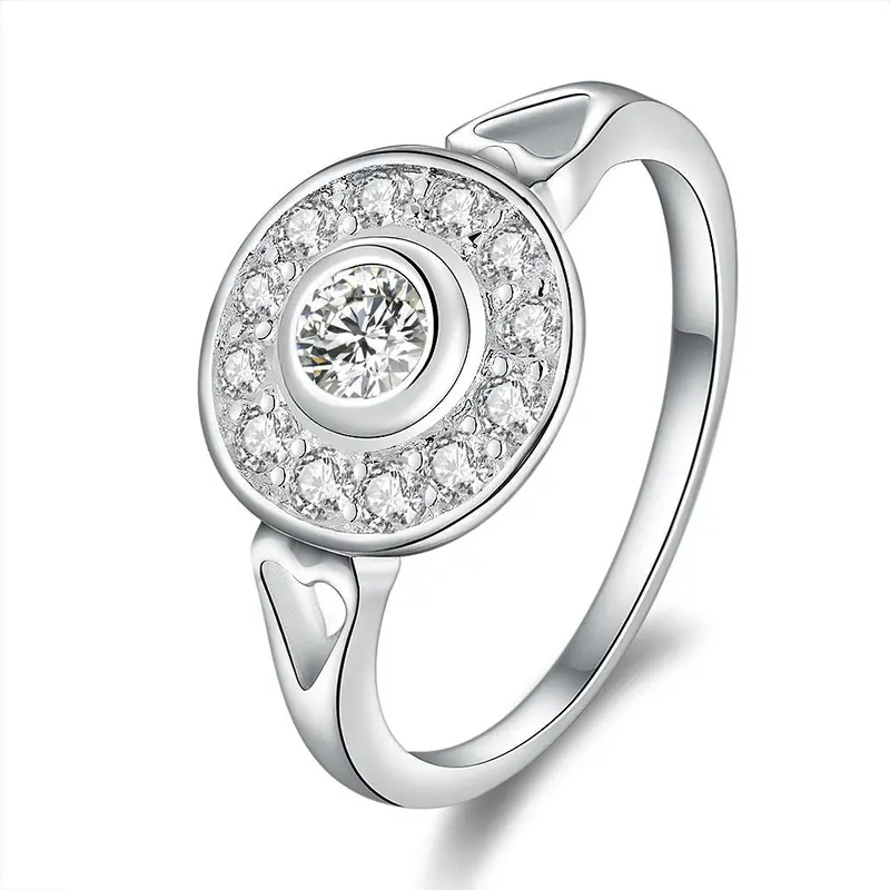 Silver Rings Inset G Style Aliancas Collier Plastron Femme 52 5