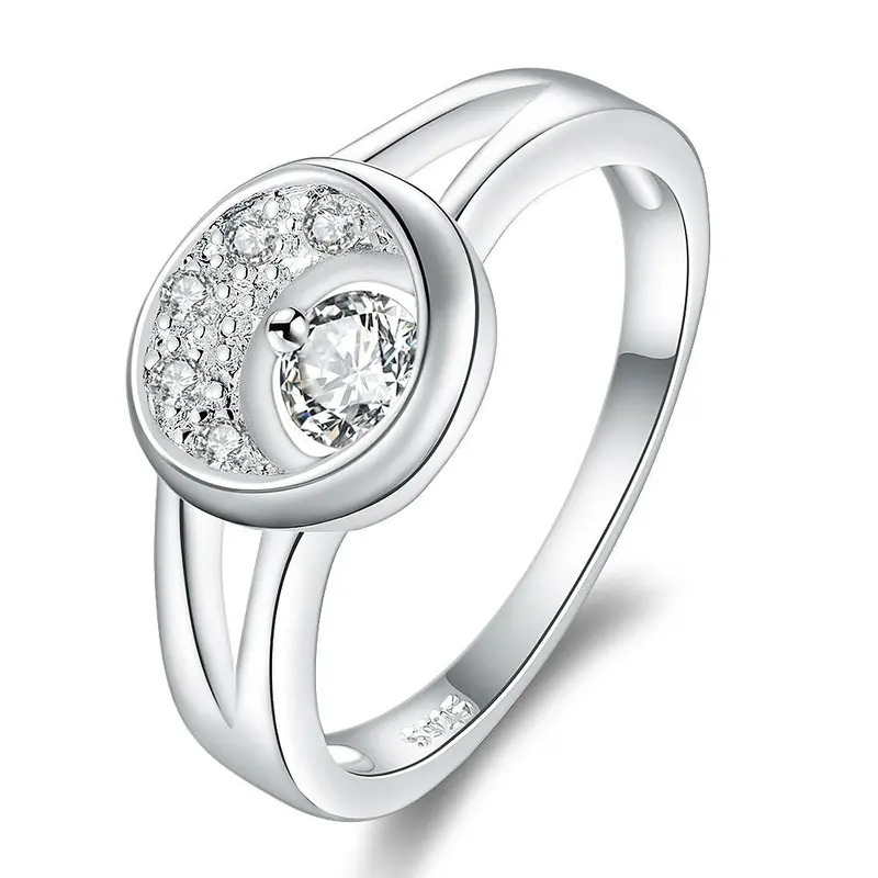 Silver Rings Inset G Style Aliancas Collier Plastron Femme 52 7