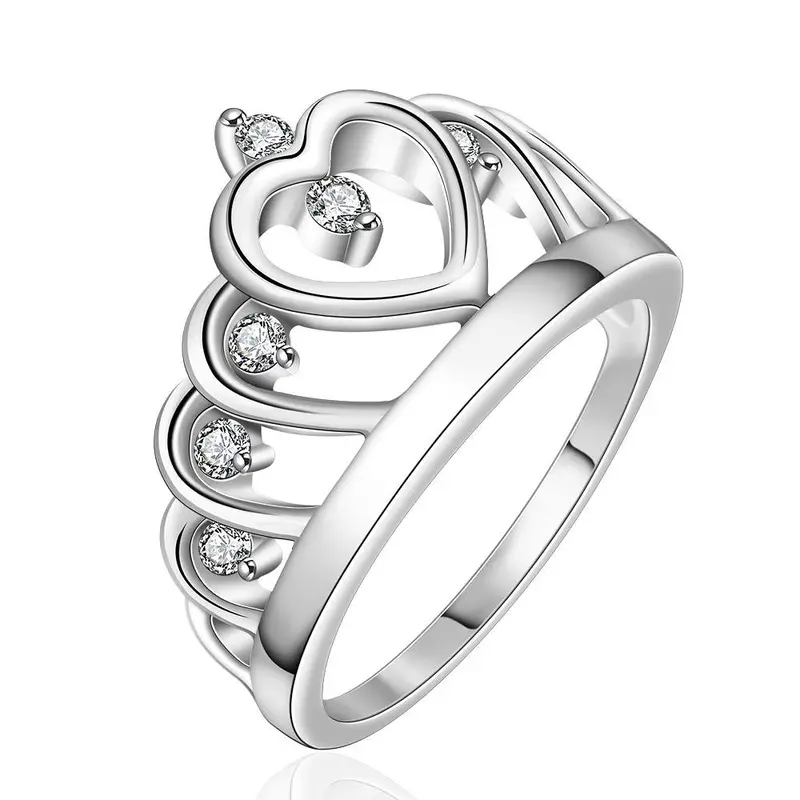 Silver Rings Insets Crown Anillos Bear Floating Charms 65 2