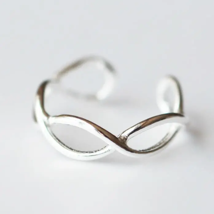 Silver Rings Simple Adjustable Infinity Ring Girls Syjz011 1