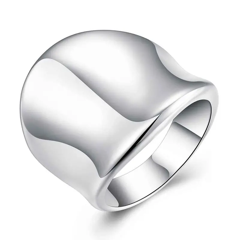 Silver Rings Thumb Plate Opal Jewelry European Style 1