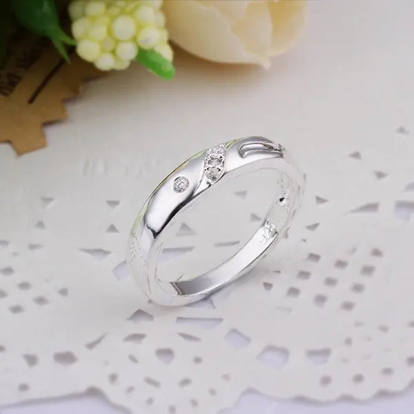 Silver Ringsilver Plated Jewelry Ring Zircon Crystal Elegant Rings 255 1