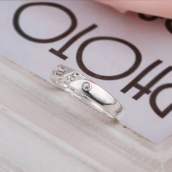 Silver Ringsilver Plated Jewelry Ring Zircon Crystal Elegant Rings 255 2