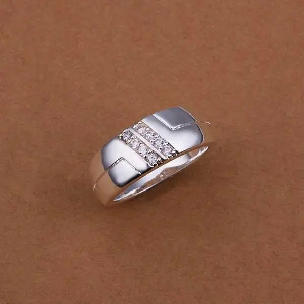 Silver Ringsilver Plated Jewelry Ringdouble Inlaid Stone Rings 236 1