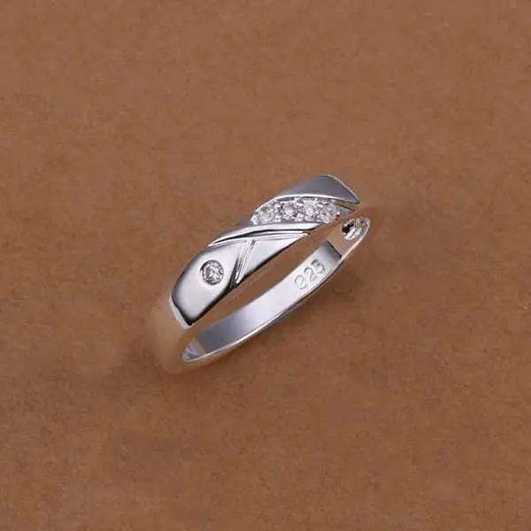 Silver Ringsilver Plated Jewelry Ringglossy Inserts Solitaire Rings 24 1
