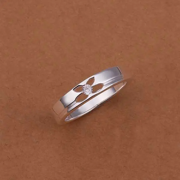 Silver Ringsilver Plated Jewelry Ringsided Smooth Inlaid Stone Rings 244 1