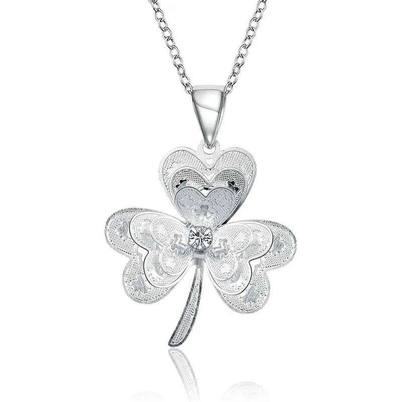 Silver Statement Necklace Flowers Collier Femme Bijoux Femme 734 1