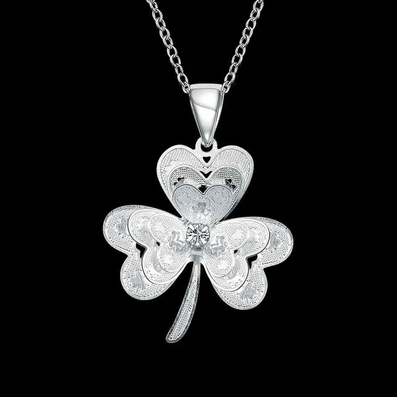 Silver Statement Necklace Flowers Collier Femme Bijoux Femme 734 2