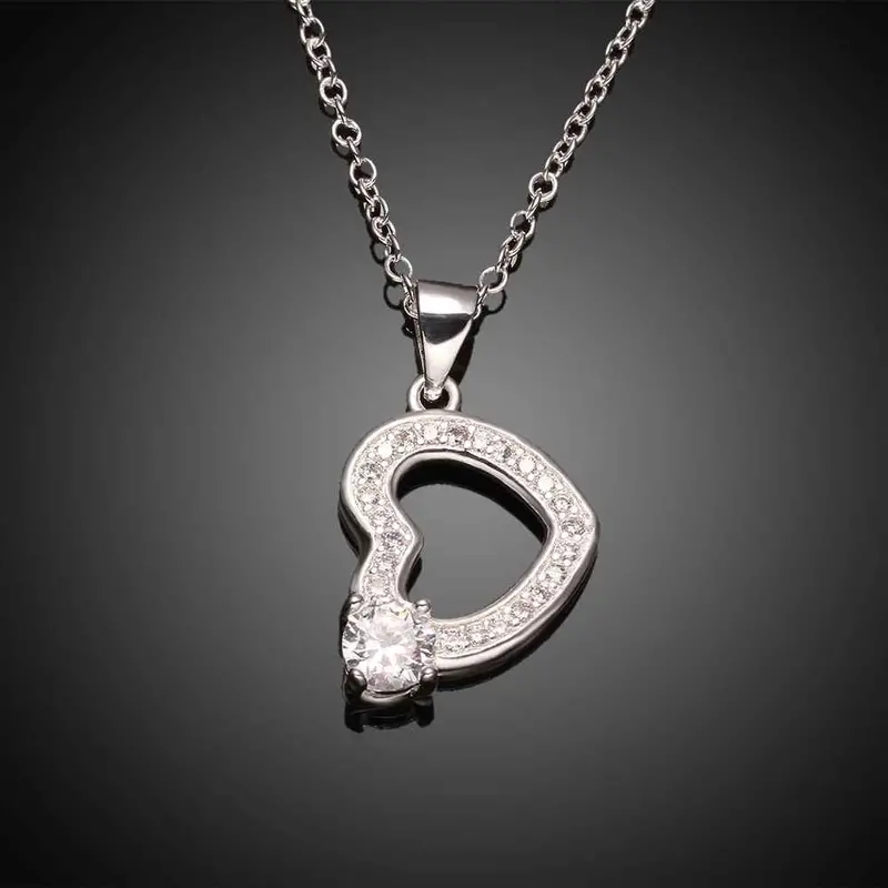 Silver Statement Necklace Hearts Neon Bijoux Femme Fspn  2 1