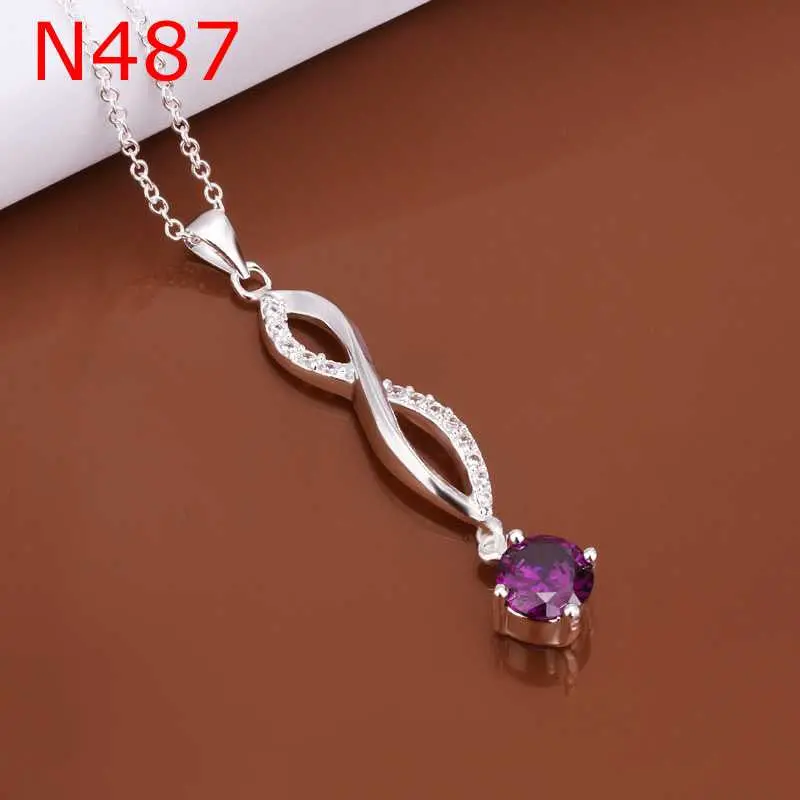 Silver Statement Necklace Insets Crystal 8 Shape Colares Costume Jewellery  6 1