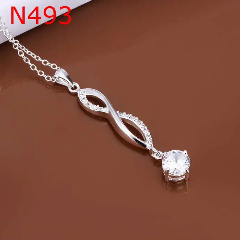 Silver Statement Necklace Insets Crystal 8 Shape Colares Costume Jewellery 6 2