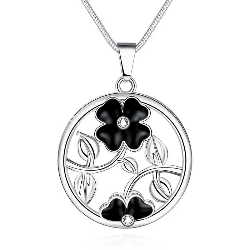 Silver Statement Necklace Round Flower Collares Jewelry Display 778 1