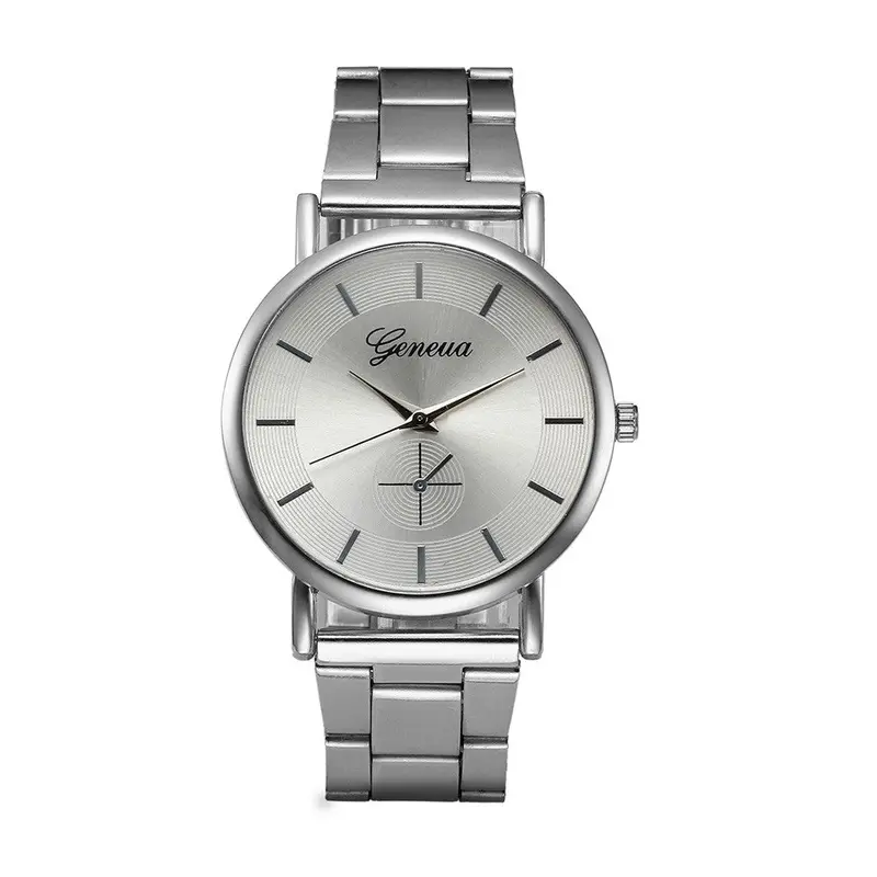 Silver Watch Women Dress Watches Clock Saat Men Watch Montre Crystal Stainless Steel Wrist Watch Feida 2